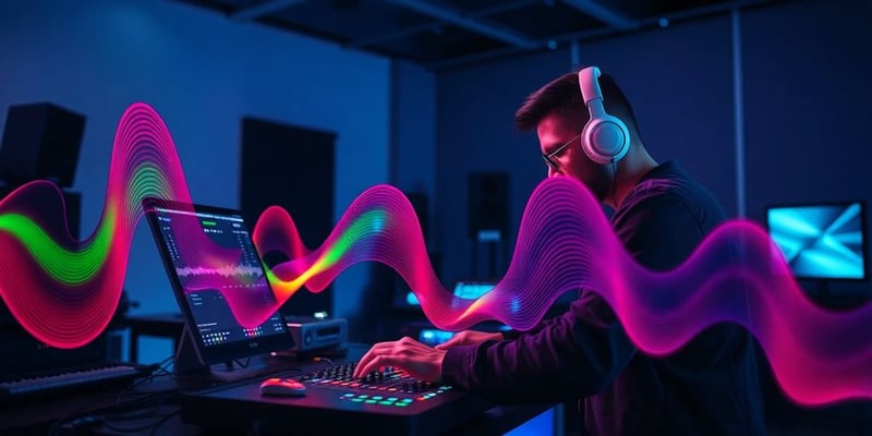 Artist creating unique sound effects with technology.